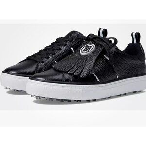 GFORE Black Onyx Leather Kiltie Disruptor LaceUp Golf Shoe GALF21EF14 Womens 5.5
